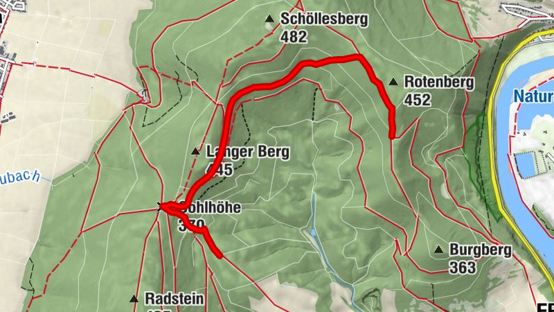 Verbindungsgweg CK3 Kirschfurt - Erweiterung "Seen-Wald-Wiesengrund" über Sohlhöhe zur "Burgbergrunde" und CR3