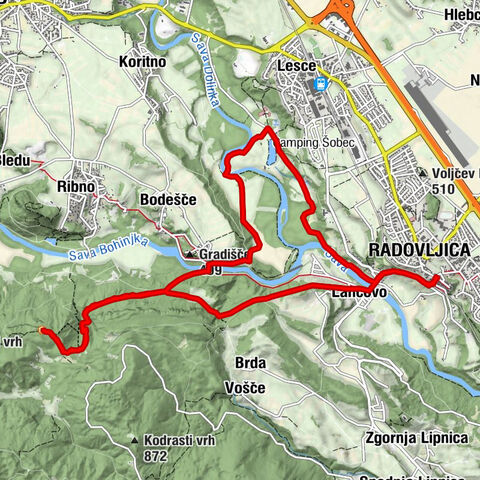 Radovljica - Talež, Rundweg
