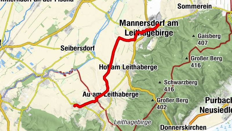 von Mannersdorf nach Loretto Mannersdorf am Leithagebirge, Österreich
