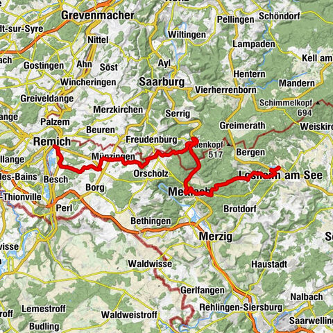Saarland-Radweg "Etappe 5: Von Losheim am See nach Remich"