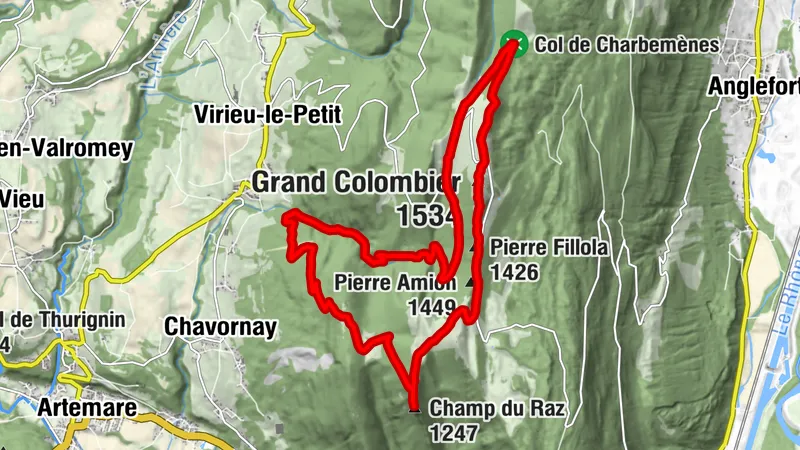 Parcours trail : montée du Grand Colombier depuis Munet