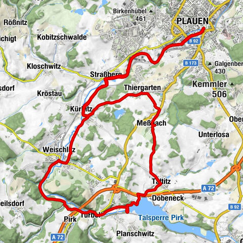 Plauen-Talsperre Pirk und zurück