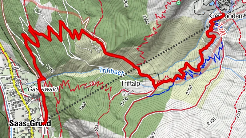 Weg der Alpen Saas-Grund - Kreuzboden