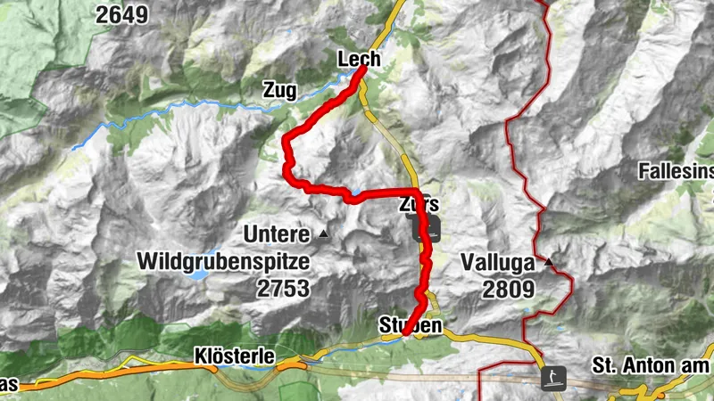 Arlberg Trail Stuben am Arlberg - Lech am Arlberg