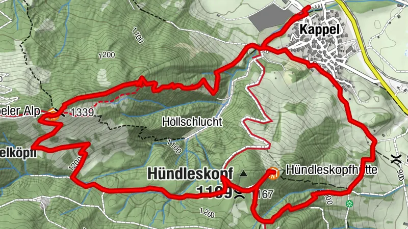 Kleine Edelsbergrunde - zur Kappeler Alp und Hündeleskopfhütte