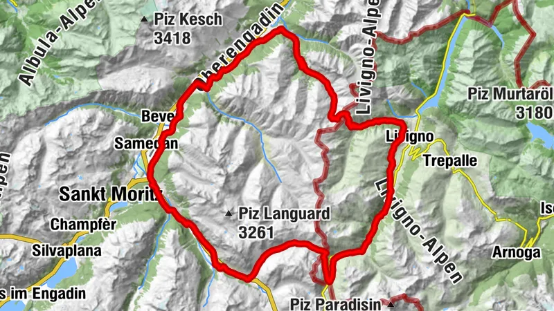 Pontresina-Val da Fain-Livigno-Pass Chaschauna-S-chanf-Pontresina