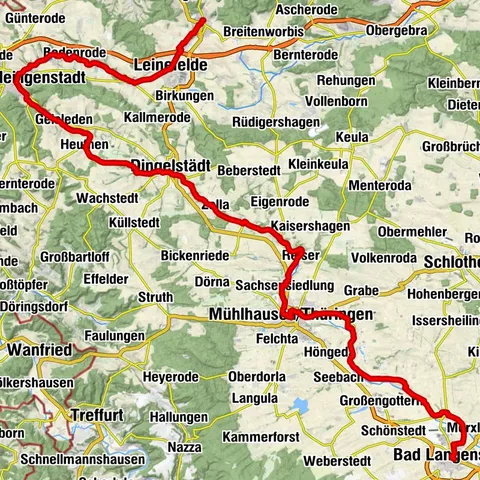 Deutsche Fachwerkstraße: Worbis - Mühlhausen - Bad Langensalza