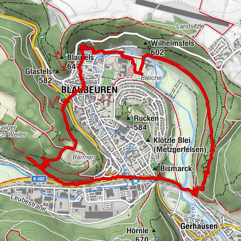 Rundweg Blaubeuren vom   Wohnmobilstellplatz