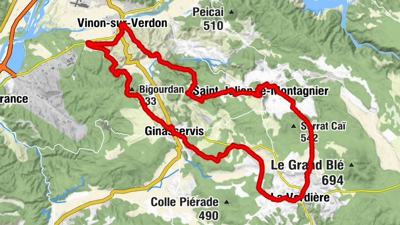 Site VTT FFC - Provence Verdon - Circuit 13 - Noir