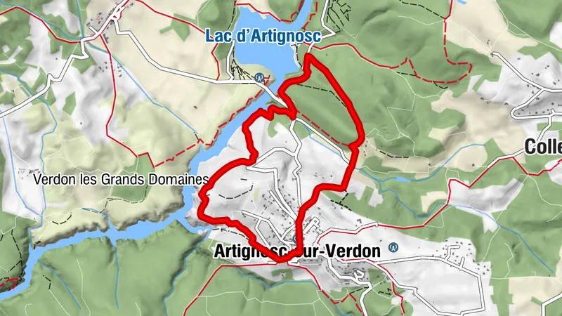 Mountainbike-Strecke FFC - Provence Verdon - Strecke 45 - Blau - Artignosc-sur-Verdon