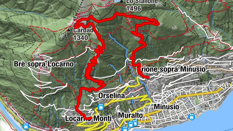 Locarno Monti-Cardada-Brione oberhalb Minusio