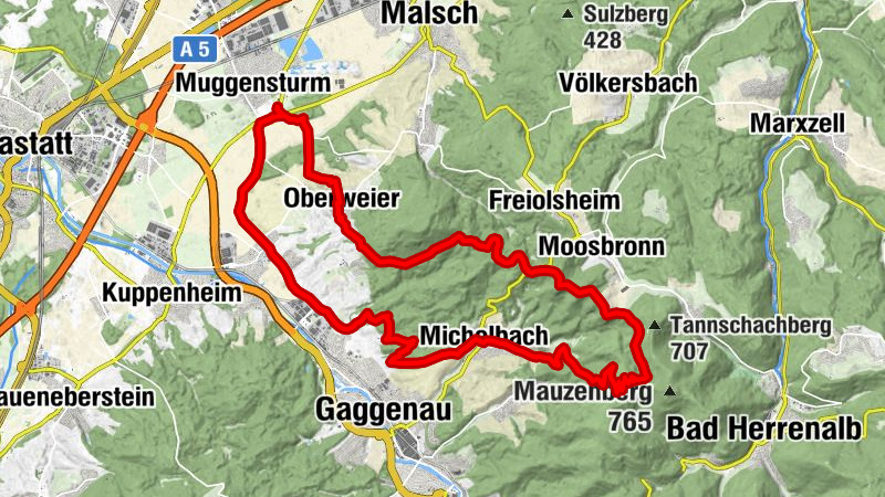 Von Muggensturm zum Bernsteinfels