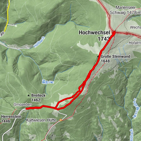 Rabl-Kreuz-Hütte auf den Hochwechsel