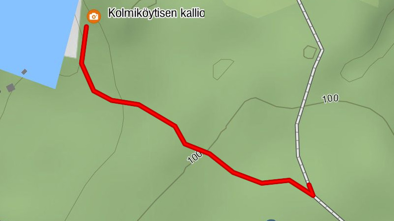 Geologischer Pfad Kolmiköytinen-Felsmalerei