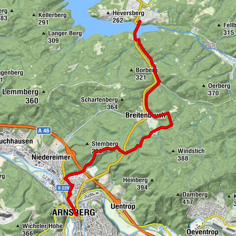 Sauerland-Waldroute - Etappe 5: Arnsberg Schlossberg - Torhaus Möhnesee