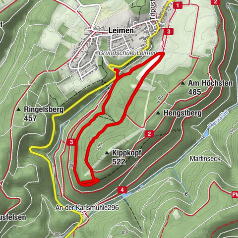 Tour zu den Geißenschlupf-Felsen und der "Schöner Aussicht" bei Leimen/Pfalz
