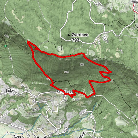Weg zur natürlichen Steinbrücke Skozno