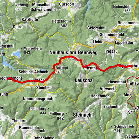 Wanderung - Rennsteig - Etappe 6 - Von der Friedrichshöhe nach Spechtsbrunn