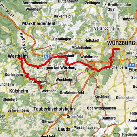Romantische Straße Würzburg-Wertheim-Gamburg