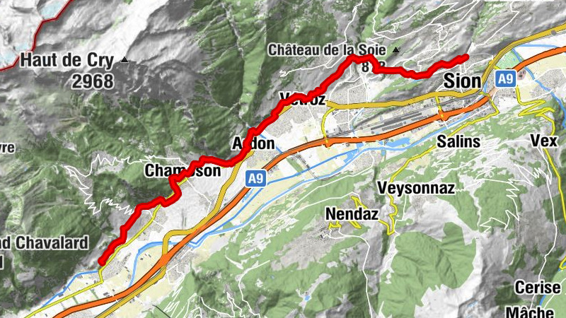 Weinweg: Saillon bis Sion (Etappe 2)