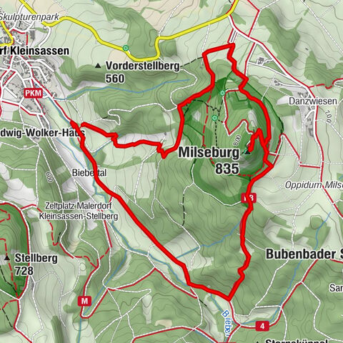 Parkplatz Malerdorf Milseburg kleine Runde