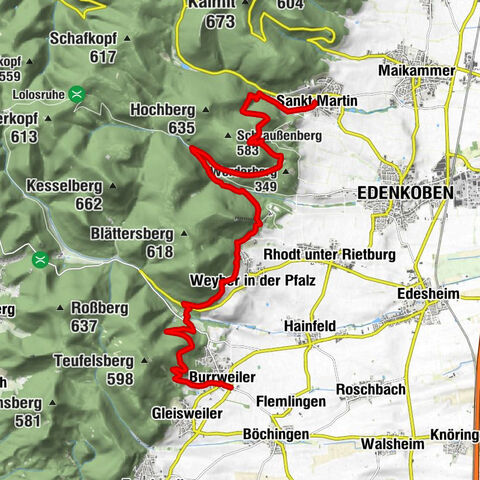 Pfälzer Weinsteig Etappe 06 St. Martin - Burrweiler