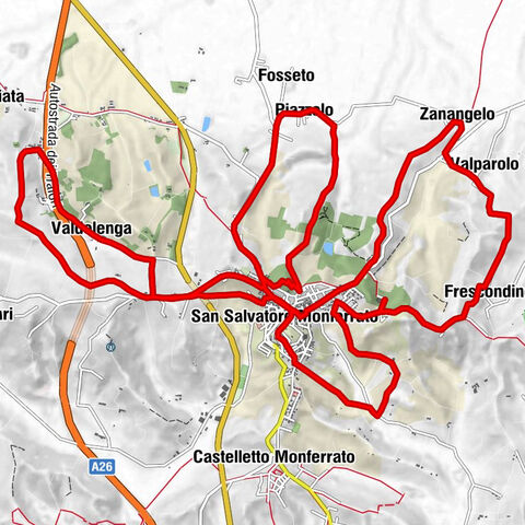 Hier ist die Route 45 des Monferrato
