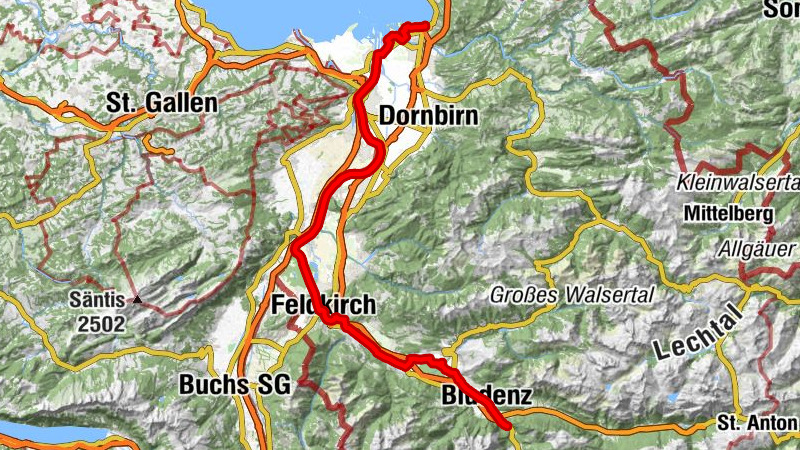Radweg-Walgau-Rheintal-Bodensee