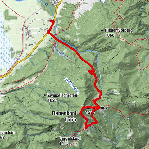 Pessenbach - Orterer Alm - Schwarzeck - Rabenkopf