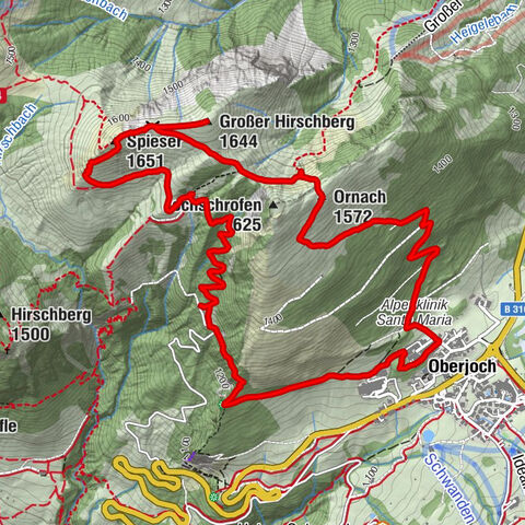 Oberjoch - Spieser - Großer Hirschberg - Oberes Dorf