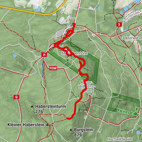 Wunsiedel - Burgplateau Altes Schloss - Bundesstein mit Kreuz - Burgsteinfelsen