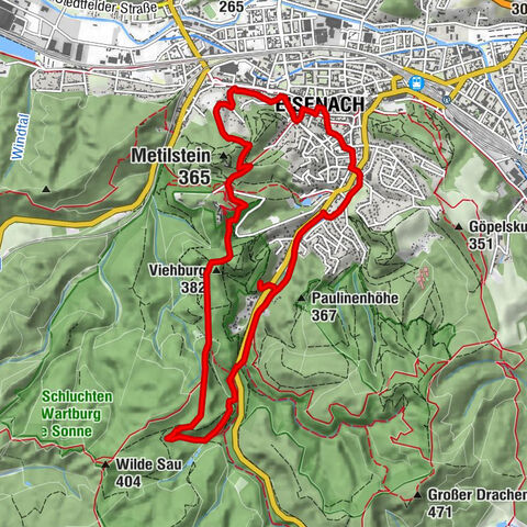 EA2 - Rundwanderweg - "Die Schönheiten Eisenachs" - Thüringer Wald