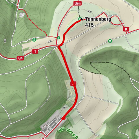 Hammelburg - Tannenberg - Aussichtspunkt auf dem Vorgipfel Sodenberg