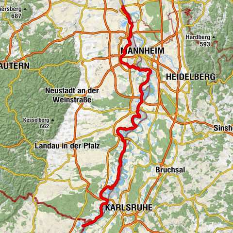 Rheinradweg - EuroVelo15 | Pfalz