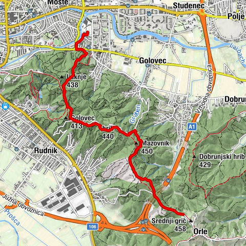 Herzweg Orle, Ljubljana