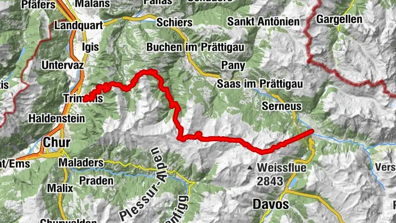 Partenzer Trek Gesamtroute