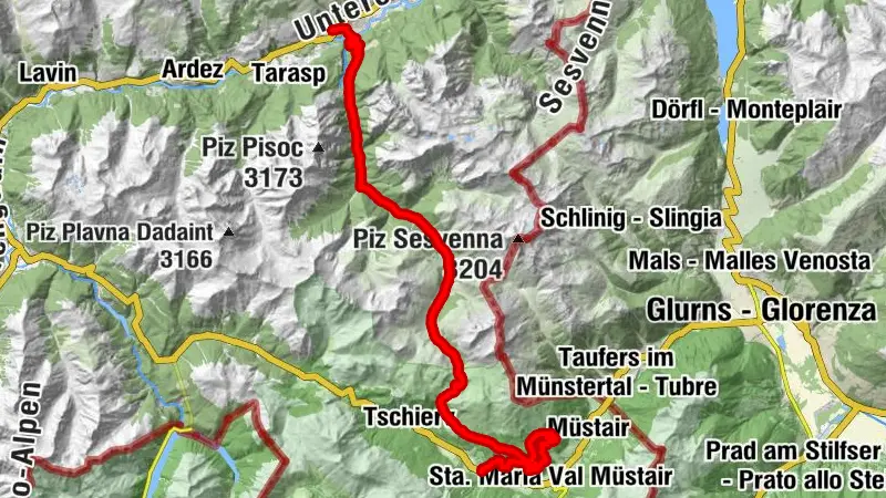 Nationalparkregion – E-Mountainbike-Tour Etappe 1: Scuol – Val Müstair