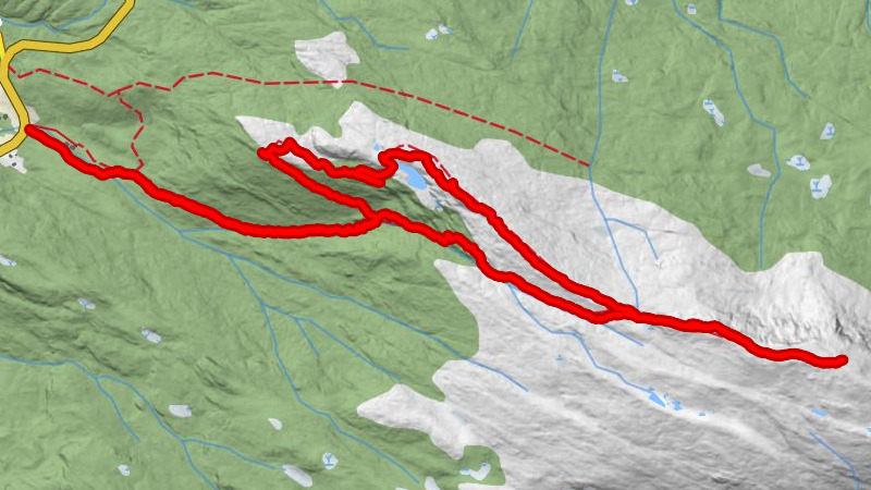 Skålefjellet - Route auf den Gipfel