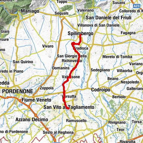 Etappe 2 - FVG6 Spilimbergo - San Vito al Tagliamento (C602)