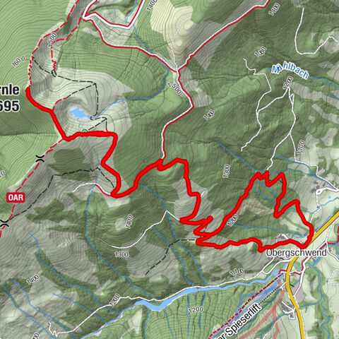 Von Obergschwend auf Wertacher Hörnle