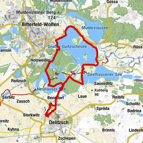 Von Delitzsch/ Sa. um den Großen Goitzschesee und zurück