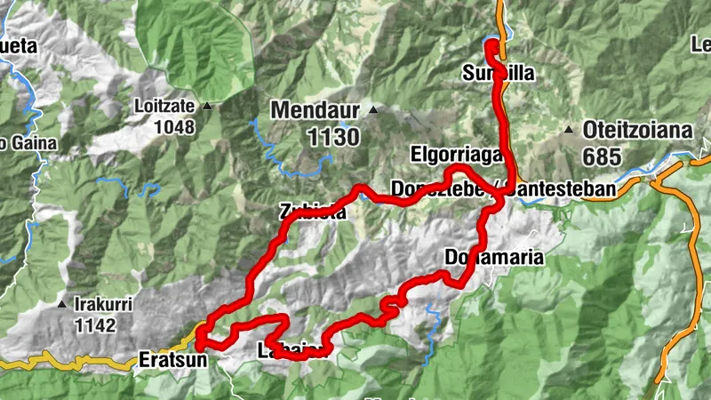 Rundfahrt um Saldías - Camping Aritzigain Route 1