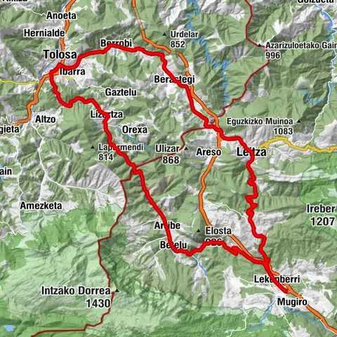 Rundfahrt um Tolosa - Camping Aralar Route 1
