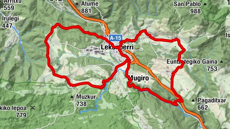 BTT-Runde Larraun - Camping Aralar Route 7