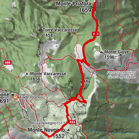 2023-11-19 2023-11-19 Monte Priaforà da Busa del Novegno Malga Novegno Passo di Vaccaresse malga Campedello Passo Campedello e ritorno