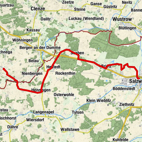 1. Etappe Vier-Länder-Grenzradweg: Schnega-Salzwedel