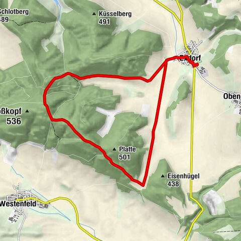 "Zur Platte" - Exdorf - Grabfeld - Rundweg