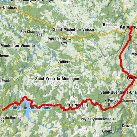 Tour de Creuse: Royère de Vassivière > Aubusson