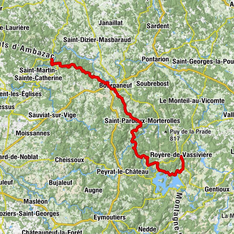 Tour de Creuse / Südabschnitt: Châtelus le Marcheix > Royère de Vassivière
