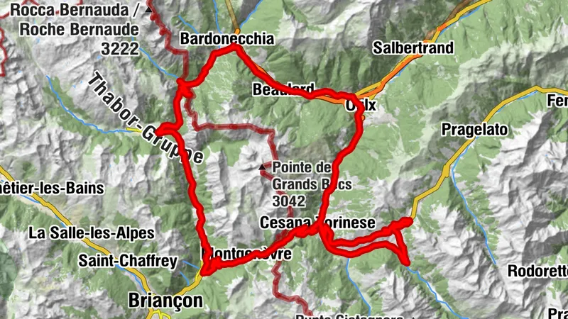 BARDONECCHIA - Schleife Colle della Scala - Col de Montgenèvre - Colle del Sestriere
